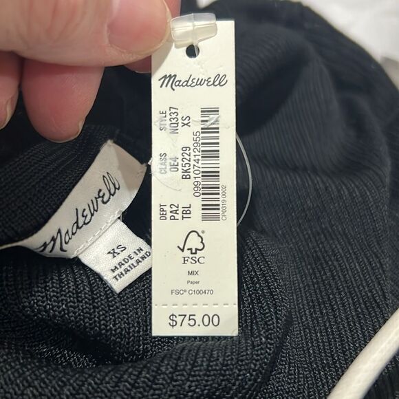 Madewell Micro-Rib Sweater Tee Black NWOT and NWT - Picture 12 of 13